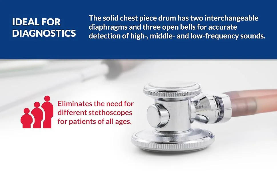 Dixie Ems Sprague-Rappaport Type Two Tube Stethoscope Frosted Pink - High quality