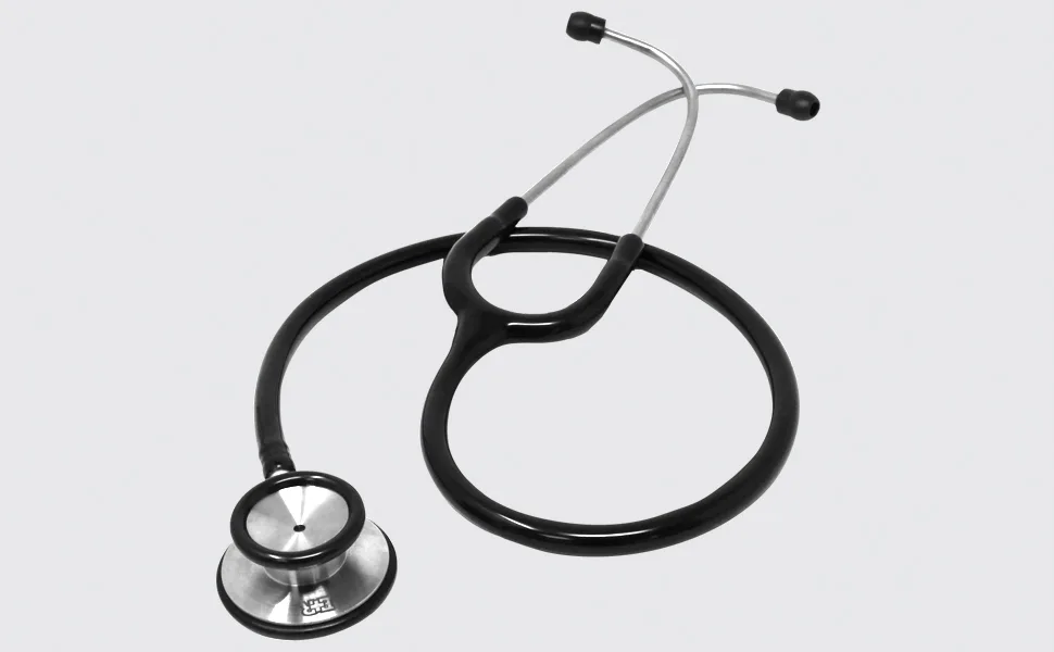 Ever Ready First Aid Pro Classic Dual Head Stethoscope for Paramedics and Nurses 4 Ear Tips Replacement Diaphragm - Black - FULL IMAGE