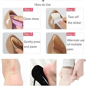 Heel Pads 6 Pairs Shoe Inserts Women Grips Liner Self-Adhesive Shoe Heel Protector Pads Foot Care(Black) - Heel Protector Pads