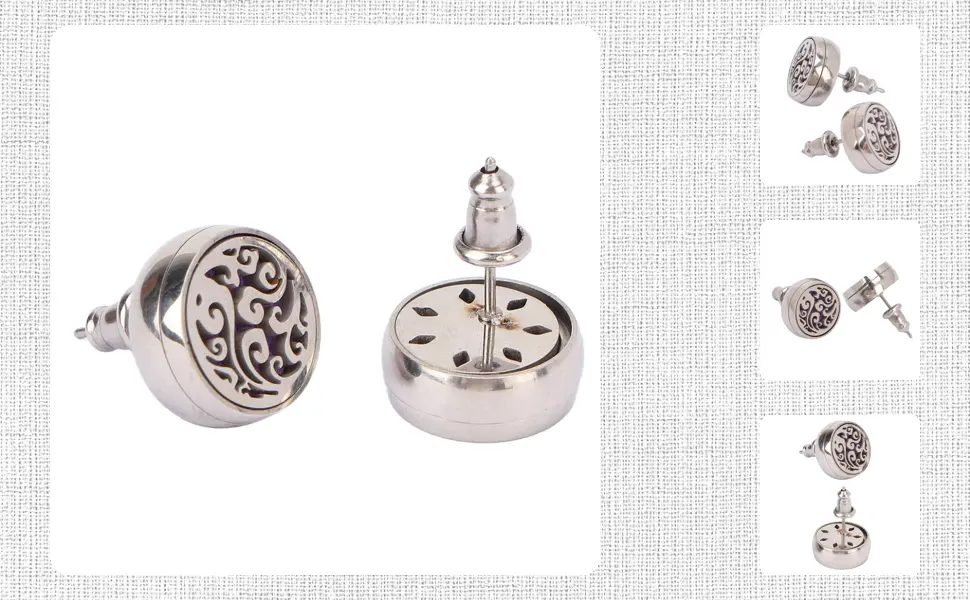 Essential Oil Diffuser Stud Earrings Essential Oil Mini Aromatherapy Stud Earrings for Women Aromatherapy Jewelry Unique Gifts (EH290-5) - 1412220192911-1