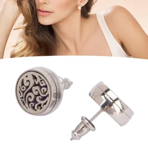 Essential Oil Diffuser Stud Earrings Essential Oil Mini Aromatherapy Stud Earrings for Women Aromatherapy Jewelry Unique Gifts (EH290-5) - 1412220192911-2