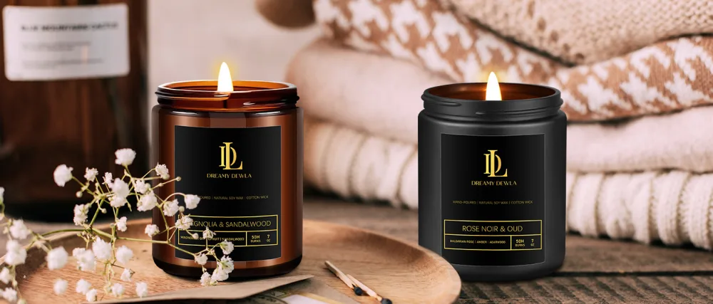 Fresh Roses Scented Candles for Home Candles Gift for Women Men Aromatherapy Candles for Home Scented Soy Candles White Jar - Scented candles