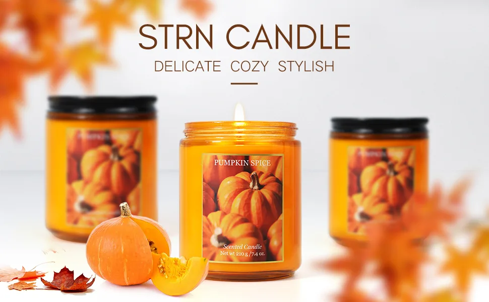 Scented Candle Aromatherapy Candle Gift Set for Halloween Handmade Soy Wax Candle Set Pumpkin Pie Scented Candle (200 g Pumpkin Pie) - product information 1