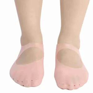 Silicone Socks 1 Pair Foot Anti Cracking Protector Foot Care Tool Prevention Socks (M) Roseate M - JM12848-02-2