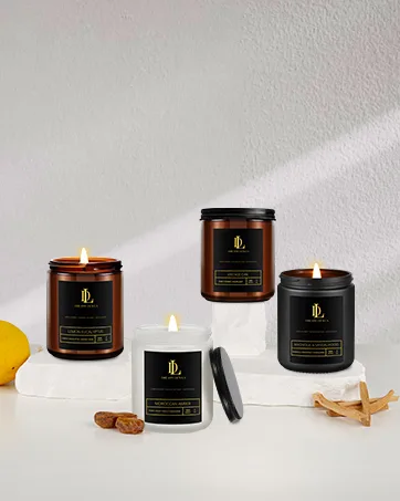 Smoke & Vanilla Scented Candles for Home Scented Men Candle Gift Soy Aromatherapy Candles Black Jar - candle
