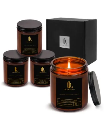Smoke & Vanilla Scented Candles for Home Scented Men Candle Gift Soy Aromatherapy Candles Black Jar - candles for men