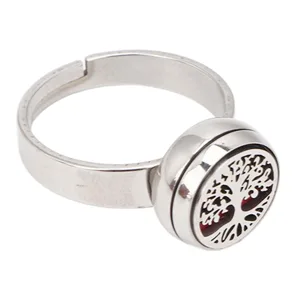 Essential Oil Diffuser Rings for Women Stainless Steel Rings for Girls Portable Aesthetic Jewelry Aromatherapy Diffusers Ring (R36-3) - 1412220193211-2