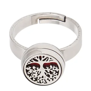 Essential Oil Diffuser Rings for Women Stainless Steel Rings for Girls Portable Aesthetic Jewelry Aromatherapy Diffusers Ring (R36-3) - 1412220193211-3