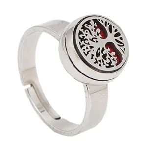 Essential Oil Diffuser Rings for Women Stainless Steel Rings for Girls Portable Aesthetic Jewelry Aromatherapy Diffusers Ring (R36-3) - product information 3