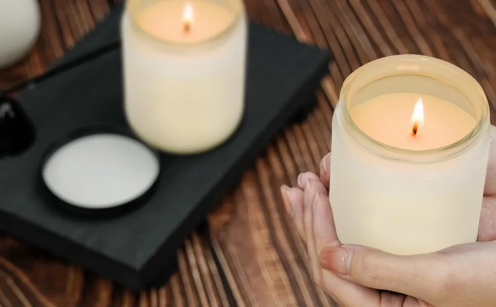 Vintage Leather Scented Candles Long Lasting Burn Candles for Home Scented Soy Wax Stress Relief Jar Candles 7 oz - candles