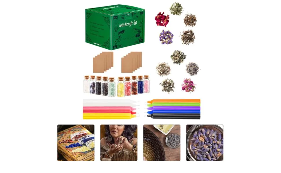 1 Set Witchcraft Candle Starter Witch Kit Witchcraft Mini Crystals Witchcraft Crystals Experienced Witch Accessory Rituals Wax Relaxing Bath Dried Flower Witch Tool - product information 4