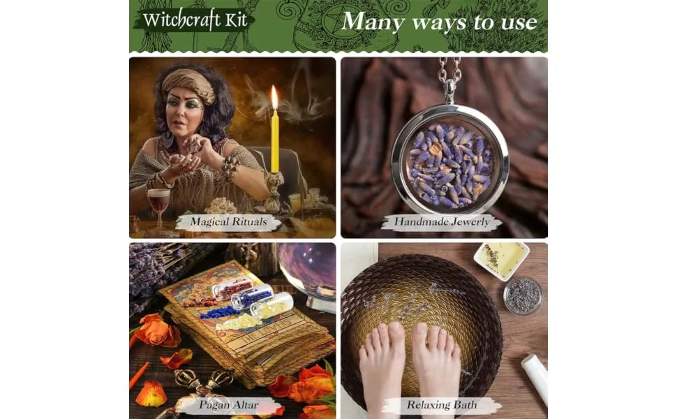 1 Set Witchcraft Candle Starter Witch Kit Witchcraft Mini Crystals Witchcraft Crystals Experienced Witch Accessory Rituals Wax Relaxing Bath Dried Flower Witch Tool - product information 5