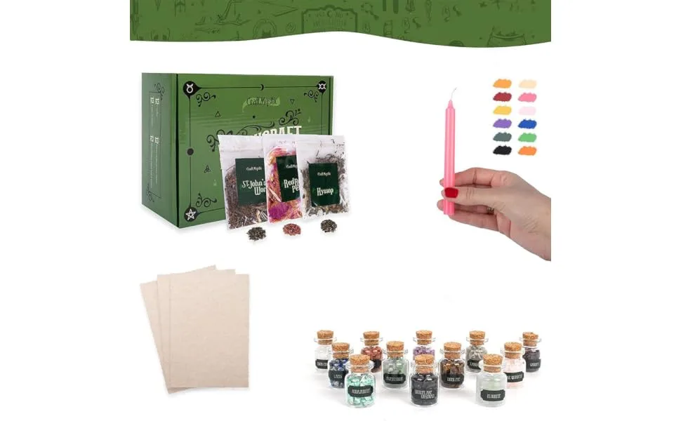 1 Set Witchcraft Candle Starter Witch Kit Witchcraft Mini Crystals Witchcraft Crystals Experienced Witch Accessory Rituals Wax Relaxing Bath Dried Flower Witch Tool - product information 7