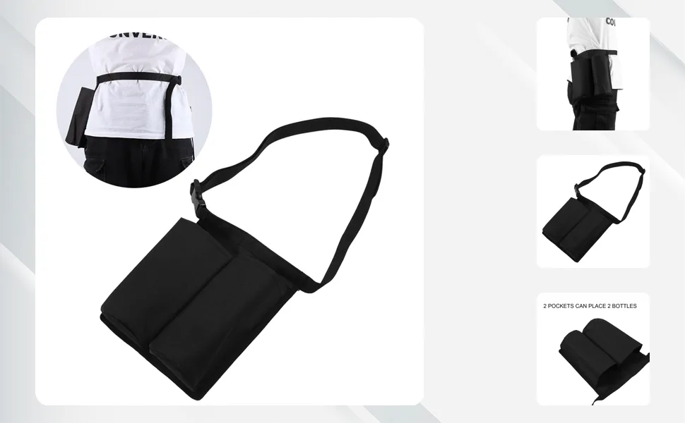 Adjustable Massage Bottle Holster Massage Lotion Massage Oil Waist Hanging Bag - 1411190220511-1