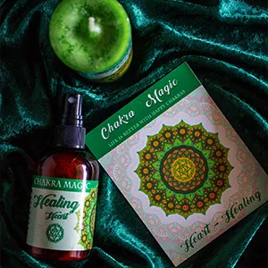 Chakra Magic Empowered Candle - green, candle, spray, sticker, healing, mandala