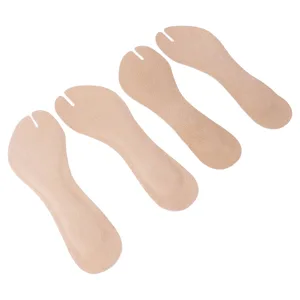 Flip Flop Cushion Insoles Soft Shockproof PU Leather Adhesive Pads for Flat Sandals High Heels 2 Pairs (s) - 1411240113211-3