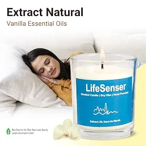 Vanilla Candles for Home Scented - 30 Hour Burn Time - Natural Soy Candles Ultra Clean Burn Aromatherapy Jar Candle (White - 10.9oz) - vanilla candle
