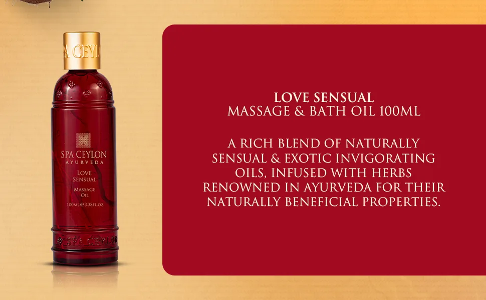 SPA CEYLON Love Sensual Massage Oil for Ultimate Relaxation | Body Oil Massage | Natural Massage Oil - massage oil