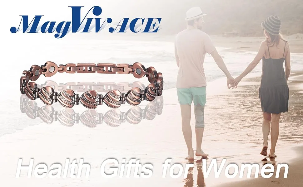MagVIVACE Copper Magnetic Anklet for Women for Arthritis and Joint Magnetic Bracelet with Magnets (Copper) - anklet