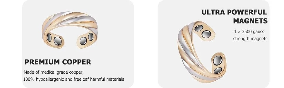 MagVIVACE Pure Copper Ring for Women Magnetic Rings with 3500 Gauss Magnet - product information 4