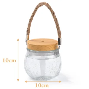 Glass Aromatherapy Essential Oil Diffuser 400ml USB Rechargeable Aroma Diffusers Cool Mist Humidifier with 7 Color Light Auto Shut Off for Home Office Yoga Spa Relax (Wood Grain) - Glass Aromatherapy Essential Oil Diffuser