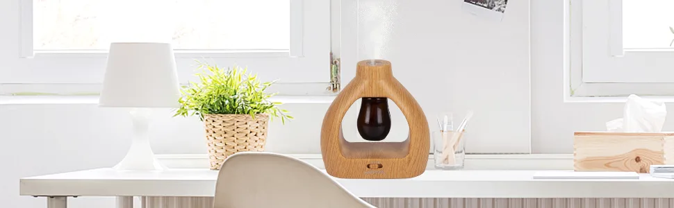HAPPTWS Waterless Essentil Oil Diffuser Set - Cordless Diffuser 3 Timer Settings Battery Operated for Bedroom Yoga Studio Bathroom Pet Room Yellow - product information 6