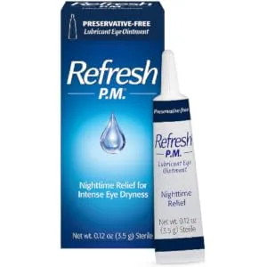 Refresh P.M. Lubricant Eye Ointment, Nighttime Relief, Preservative-Free, 0.12 Oz Sterile, Packaging May Vary - product information 2