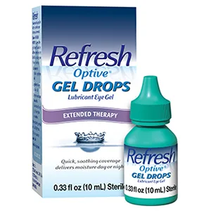 Refresh Optive Gel Drops Lubricant Eye Gel, 0.33 Fl Oz (Pack of 1) Sterile - Gel Drops