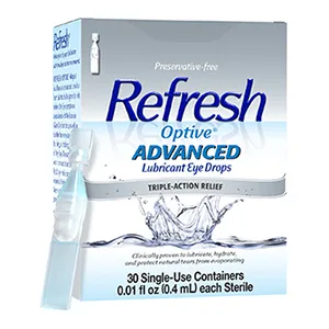 Refresh Optive Advanced Lubricant Eye Drops, Preservative-Free, Single-Use Containers, 0.01 Fl Oz - 30 Count (Pack of 1) - optive advanced