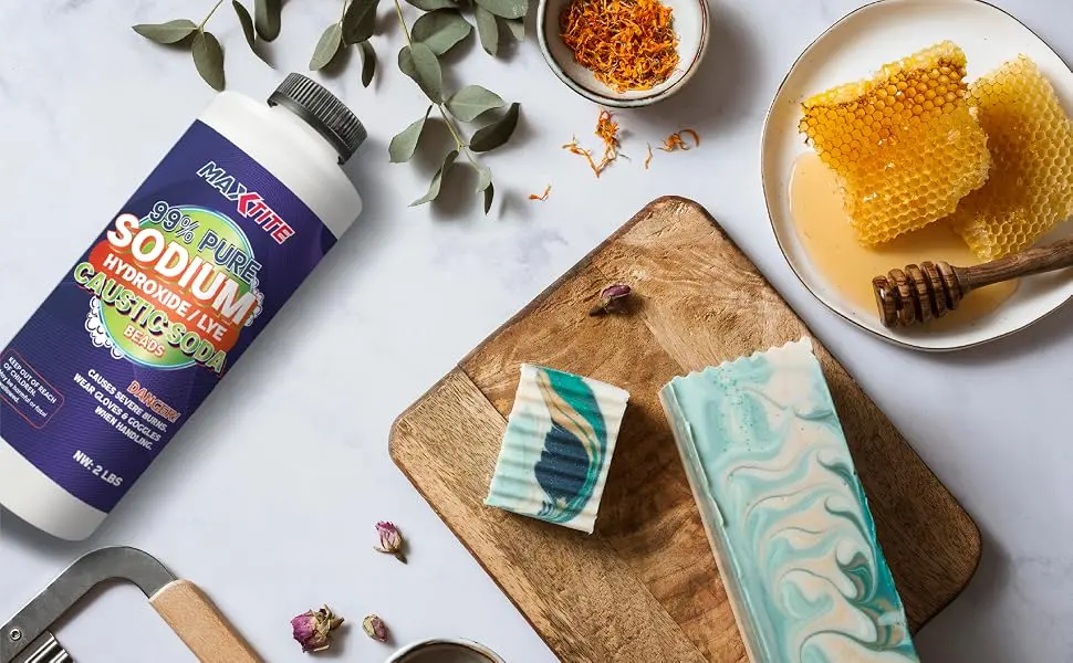 MaxTite Caustic Soda Beads 99% Pure (16) - MaxTite caustic soda with handmade soaps and ingredients