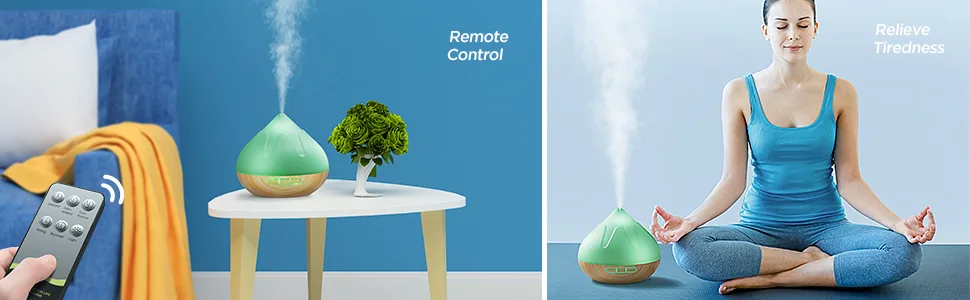 Aroma Diffiser with Essential Oils Set 500 ML Essential Oil Diffuser with Remote Control Humidifier with 14 Color Lights for Large Room 4 Timer Setting Auto Shut-Off - product information 7