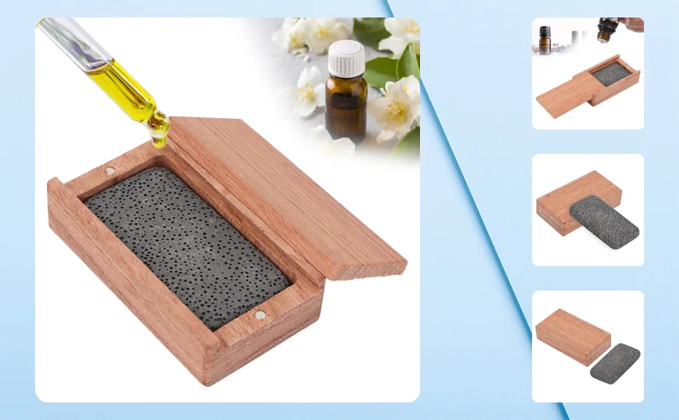 Wood Essential Oil Diffuser Compact Portable Aromatherapy Essential Oil Diffusers for Household Office Car - 1412220012611-1