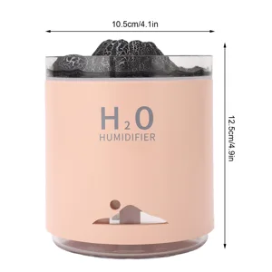 Essential Oil Diffuser Large acity Colorful Volcano Appearance Night Light Aromatherapy Oil Humidity Diffuser (Pink) - 3113230321112-2