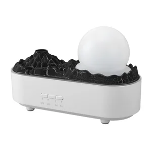 Aromatherapy Diffuser Volcano Aromatherapy Essential Oil Diffuser 200ML Humidifier Night Light 2 Mist Mosdes 3 Light Colors 2H 4H 6H Timer for Home White - 3113240151511-3