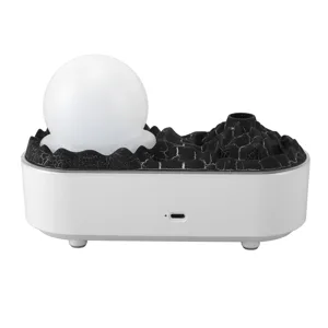 Aromatherapy Diffuser Volcano Aromatherapy Essential Oil Diffuser 200ML Humidifier Night Light 2 Mist Mosdes 3 Light Colors 2H 4H 6H Timer for Home White - 3113240151511-3