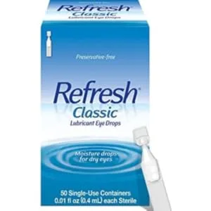 Refresh Classic Lubricant Eye Drops, Preservative-Free,0.01 Fl Oz Single-Use Containers, 50 Count (Pack of 1), Packaging May Vary - Refresh Classic