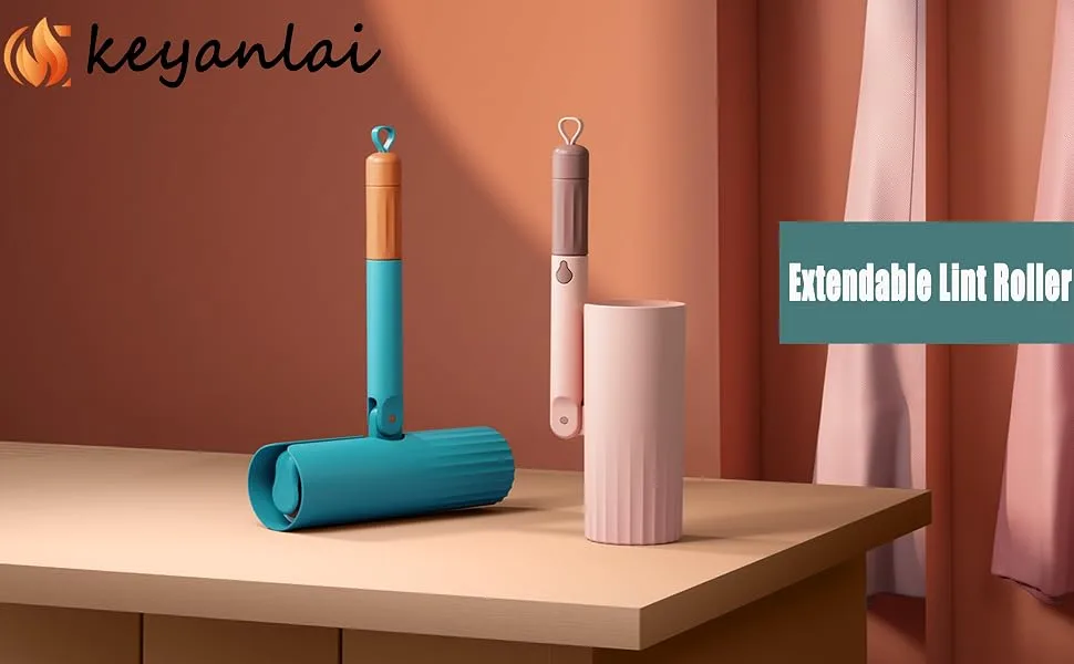 Extendable Long Lint Roller with Dust-Proof Cover Includes 3 Refills 180 Sheets for Furniture Clothes Floor Carpet Curtains (Pink:Full Scene Applicable Version) - product information 1