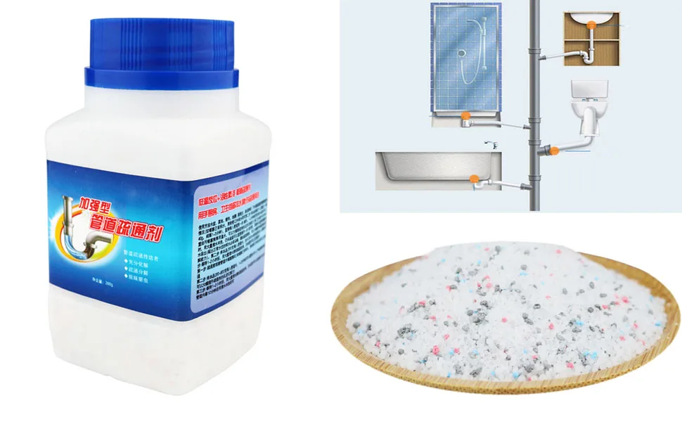 Strong pipeline dredging agent-Magic Powder Drainage Blockage Remover Kitchen sink pipe powder deodorant toilet cleaner - 970-600