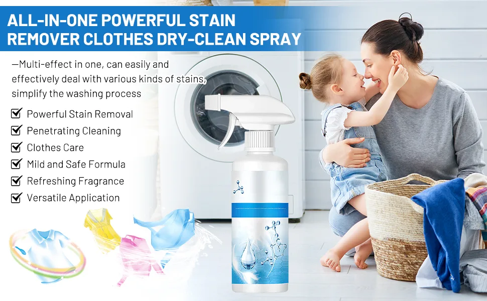 Sowhatahow Stain Remover Non-ionic Laundry Stain Removal Emulsifier All-in-One Powerful Stain Remover Clothes Dry-Clean Spray Active Enzyme Laundry Stain Remover for Clothes - All-in-One Powerful Stain Remover Clothes Dry-Clean Spray