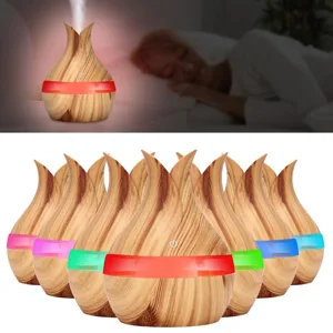 300ml Essential Oil Diffuser Small Aromatherapy Diffuser Cool Mist Humidifier with 7 Colors LED Lights Auto Off Timer Aroma Diffuser Scent Humidifier or Home Office Room - JM27337-3