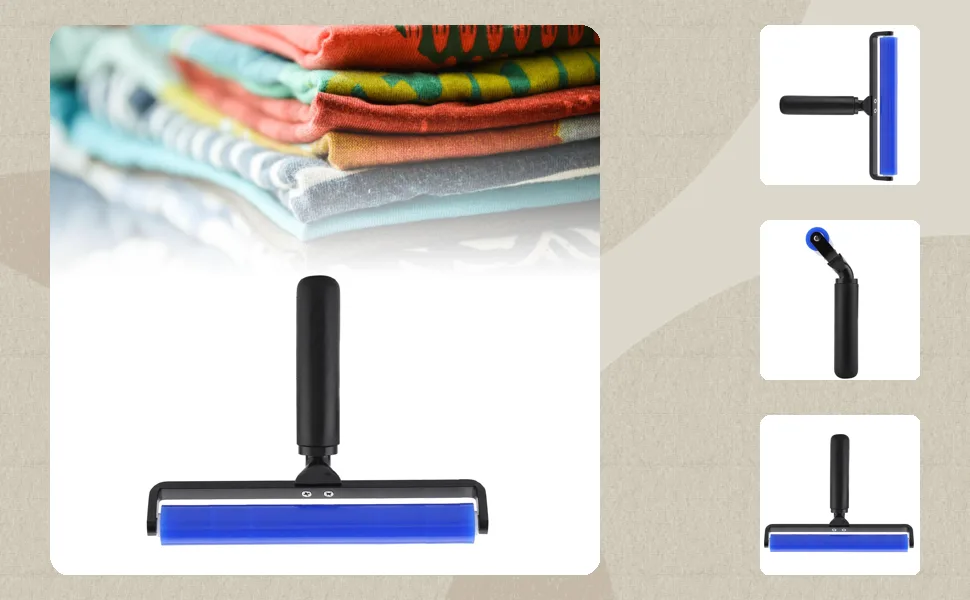 Dust Removal Roller Efficient Silicone Roller for Fine Particles in Household Bedroom Living Room Office Blue (8 inch) - 3117210240013-1