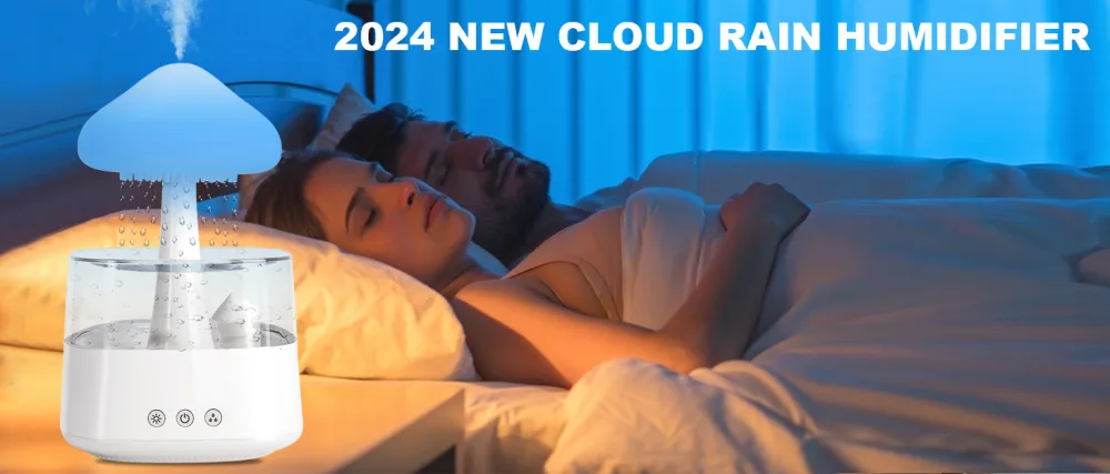 Cloud Humidifier 7 Colors Night Light Aromatherapy Essential Oil Diffuser Cloud And Rain Desktop Diffuser to Help Sleep Perfect for Bedroom Home and Office - Cloud Rain Humidifier