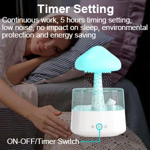 Cloud Humidifier 7 Colors Night Light Aromatherapy Essential Oil Diffuser Cloud And Rain Desktop Diffuser to Help Sleep Perfect for Bedroom Home and Office - product information 5