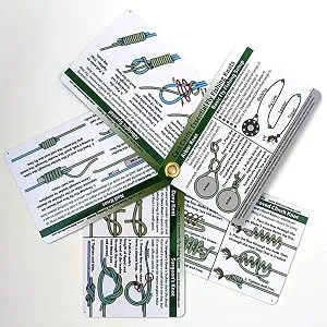 ReferenceReady Fly Fishing Knot Cards - Waterproof Guide to 14 Essential Fly Fishing Knots - Includes Mini Carabiner - pesca con mosca card cards fshing fiishing knuts