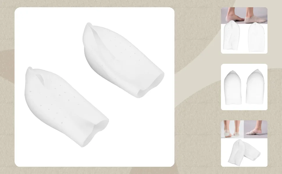 Silicone Heel Pad White Invisibility Flexible Enough Increase Height Keep Comfortable Cool Silicone Heel Cups - 3117220005711-1