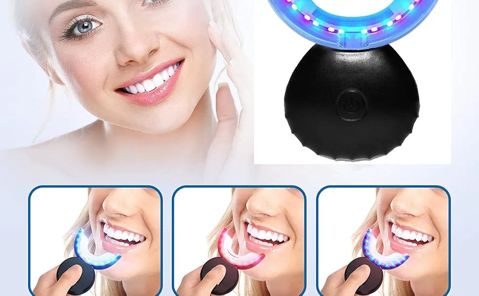 Teeth whitening Kit USB port 32 powerful LED acceleration lights for quick whitening and stain removal (black) - Tooth Whitening Instrument