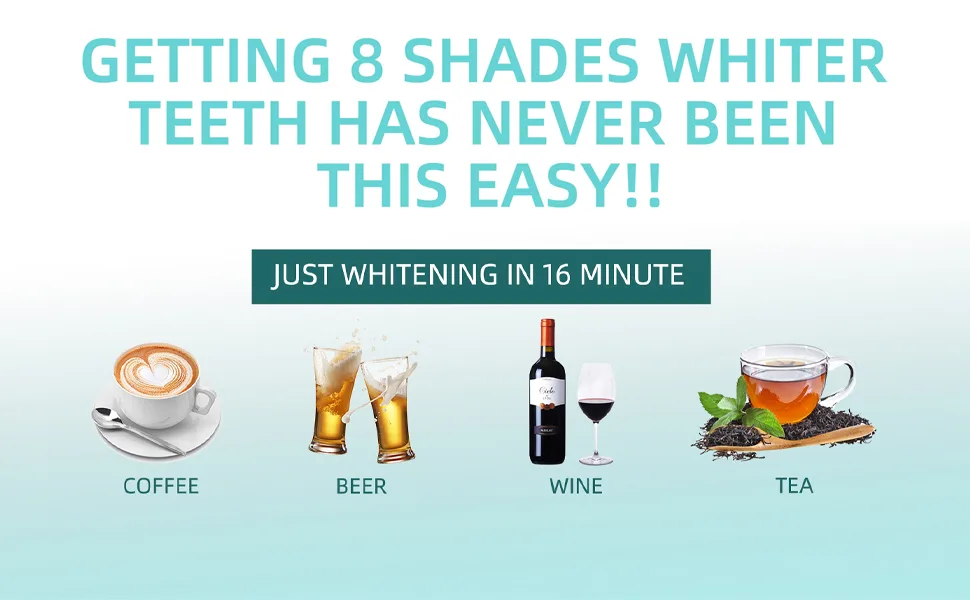 Teeth Whitening Kit with 32xLED Light Professional Complete at Home Smart Phone Whitening System - Best Tooth Whitener Gel Refill - Safely Connected with iPhone/Android/USB for Home Use - teeth whitening benefits