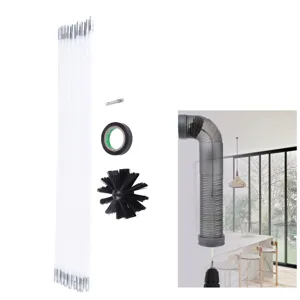 Dryer Vent Cleaner Kit 20ft Kit Flexible Lint Brush with Drill Attachment Fast Cleaning Synthetic Brush Head - 1014220063211-3