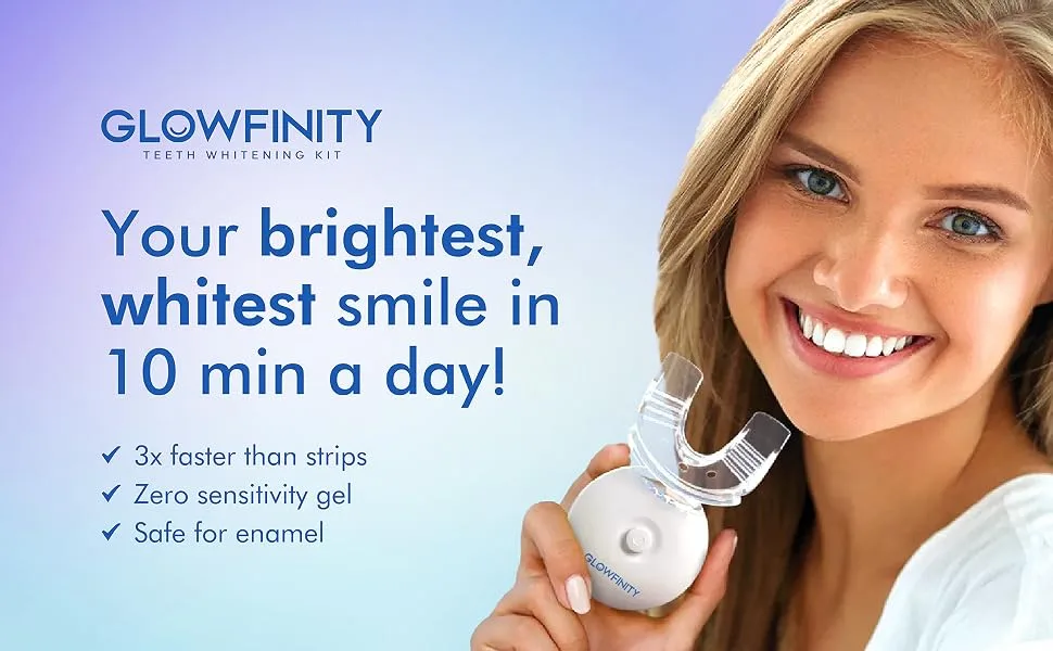 Teeth Whitening Kit - LED Light 35% Carbamide Peroxide (3) 3ml Gel Syringes (1) Remineralization Gel and Tray - teeth whitening kit strip strips self care beauty personal pen oral whitener gel