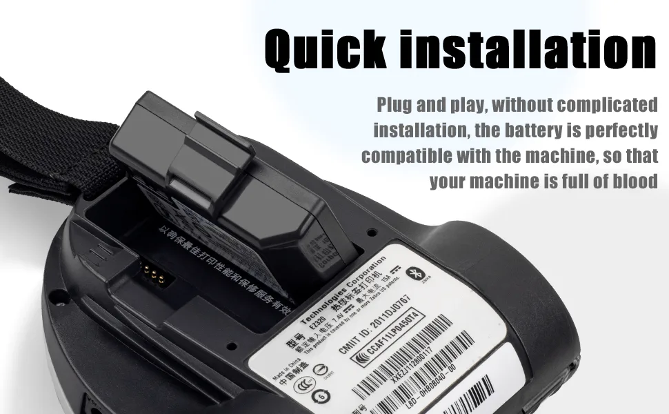 1150mAh 8.6Wh Replacement Batteries fit for Zebra EZ320 P1026078 battery - installation